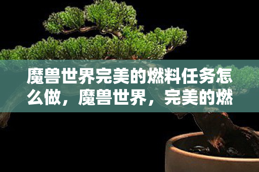 魔兽世界完美的燃料任务怎么做，魔兽世界，完美的燃料—探索游戏世界的无尽可能