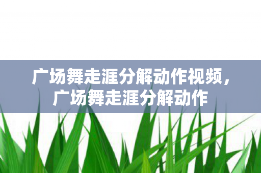 广场舞走涯分解动作视频，广场舞走涯分解动作