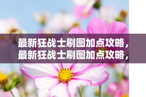 最新狂战士刷图加点攻略，最新狂战士刷图加点攻略，打造高效刷图体验