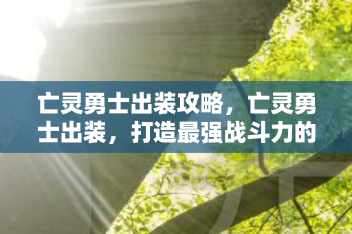 亡灵勇士出装攻略,亡灵勇士出装,打造最强战斗力的关键 亡灵勇士出装攻略,亡灵勇士出装,打造最强战斗力的关键