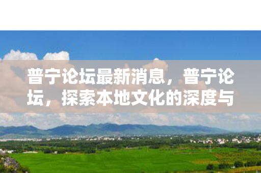 普宁论坛最新消息,普宁论坛,探索本地文化的深度与广度 普宁论坛最新消息,普宁论坛,探索本地文化的深度与广度