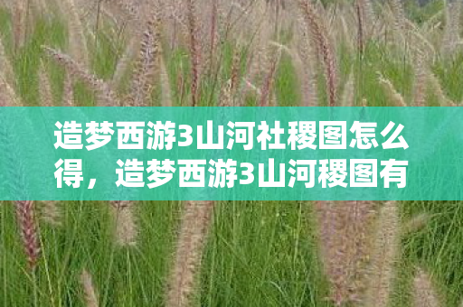 造梦西游3山河社稷图怎么得，造梦西游3山河稷图有什么用