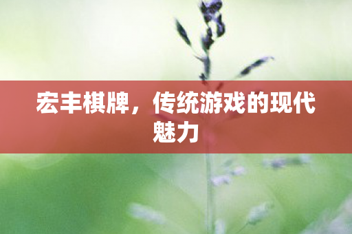 宏丰棋牌，传统游戏的现代魅力