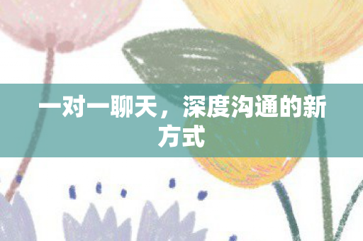 一对一聊天,深度沟通的新方式 一对一聊天,深度沟通的新方式