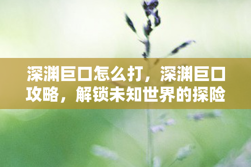 深渊巨口怎么打,深渊巨口攻略,解锁未知世界的探险指南 深渊巨口怎么打,深渊巨口攻略,解锁未知世界的探险指南