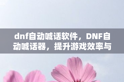 dnf自动喊话软件,DNF自动喊话器,提升游戏效率与社交互动的利器 dnf自动喊话软件,DNF自动喊话器,提升游戏效率与社交互动的利器