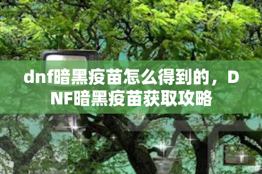 dnf暗黑疫苗怎么得到的,DNF暗黑疫苗获取攻略 dnf暗黑疫苗怎么得到的,DNF暗黑疫苗获取攻略
