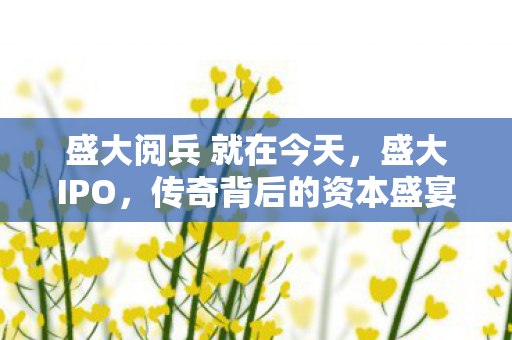 盛大阅兵 就在今天,盛大IPO,传奇背后的资本盛宴 盛大阅兵 就在今天,盛大IPO,传奇背后的资本盛宴