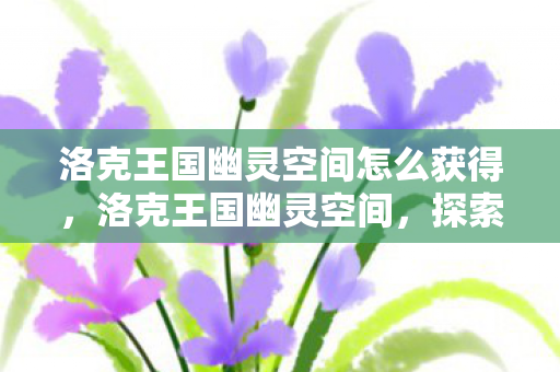 洛克王国幽灵空间怎么获得，洛克王国幽灵空间，探索未知世界的奇幻之旅