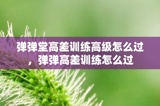 弹弹堂高差训练高级怎么过,弹弹高差训练怎么过 弹弹堂高差训练高级怎么过,弹弹高差训练怎么过