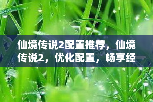 仙境传说2配置推荐,仙境传说2,优化配置,畅享经典游戏 仙境传说2配置推荐,仙境传说2,优化配置,畅享经典游戏