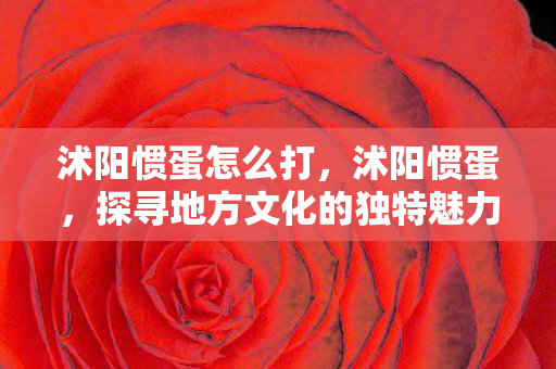 沭阳惯蛋怎么打，沭阳惯蛋，探寻地方文化的独特魅力