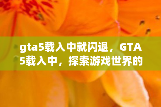 gta5载入中就闪退,GTA5载入中,探索游戏世界的无限可能 gta5载入中就闪退,GTA5载入中,探索游戏世界的无限可能