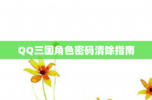 QQ三国角色密码清除指南