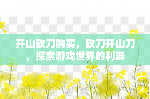 探索游戏世界的利器图片