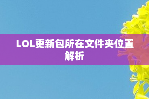LOL更新包所在文件夹位置解析 LOL更新包所在文件夹位置解析