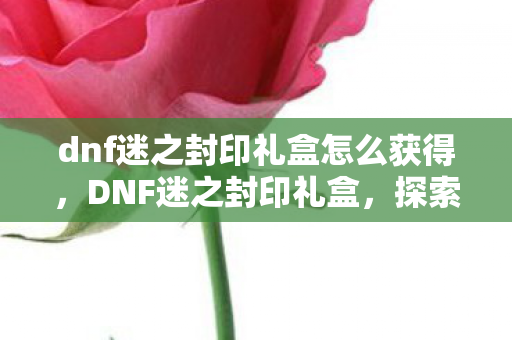 dnf迷之封印礼盒怎么获得,DNF迷之封印礼盒,探索未知,解锁惊喜 dnf迷之封印礼盒怎么获得,DNF迷之封印礼盒,探索未知,解锁惊喜
