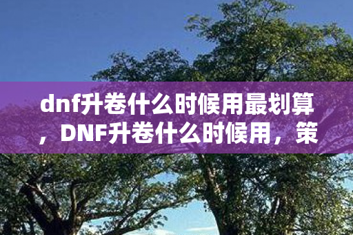 dnf升卷什么时候用最划算,DNF升卷什么时候用,策略与技巧 dnf升卷什么时候用最划算,DNF升卷什么时候用,策略与技巧