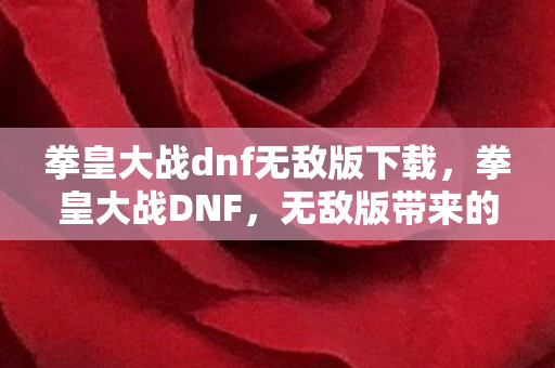 拳皇大战dnf无敌版下载图片