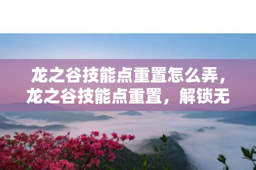 龙之谷技能点重置怎么弄图片
