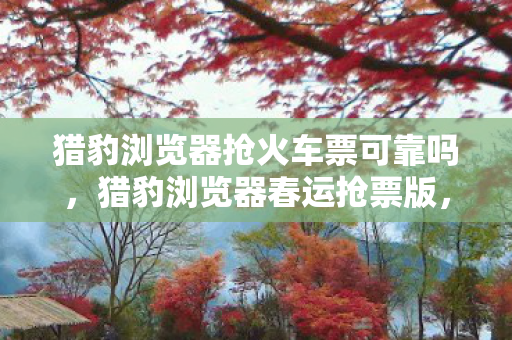 猎豹浏览器抢火车票可靠吗，猎豹浏览器春运抢票版，助力春运，抢票无忧