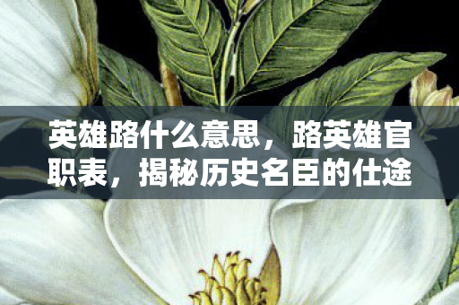 揭秘历史名臣的仕途轨迹图片