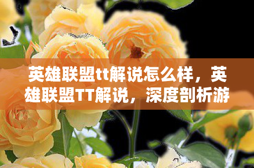 英雄联盟tt解说怎么样,英雄联盟TT解说,深度剖析游戏战术与解说魅力 英雄联盟tt解说怎么样,英雄联盟TT解说,深度剖析游戏战术与解说魅力