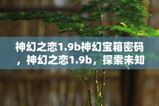 神幻之恋1.9b神幻宝箱密码,神幻之恋1.9b,探索未知世界的奇幻之旅 神幻之恋1.9b神幻宝箱密码,神幻之恋1.9b,探索未知世界的奇幻之旅