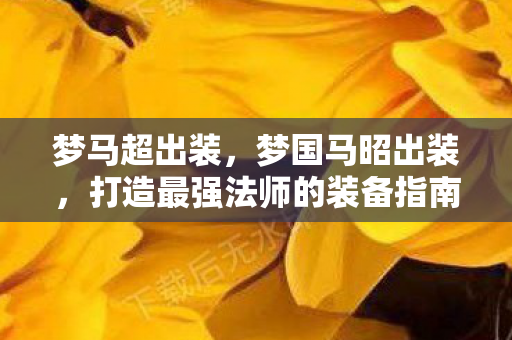 梦马超出装,梦国马昭出装,打造最强法师的装备指南 梦马超出装,梦国马昭出装,打造最强法师的装备指南