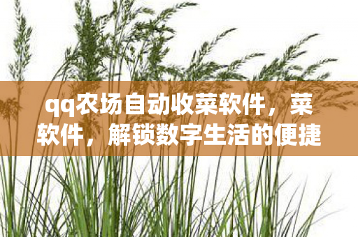 qq农场自动收菜软件,菜软件,解锁数字生活的便捷神器 qq农场自动收菜软件,菜软件,解锁数字生活的便捷神器