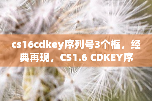 cs16cdkey序列号3个框,经典再现,CS1.6 CDKEY序列号背后的传奇故事 cs16cdkey序列号3个框,经典再现,CS1.6 CDKEY序列号背后的传奇故事