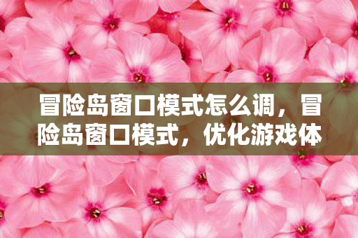 冒险岛窗口模式怎么调,冒险岛窗口模式,优化游戏体验的绝佳选择 冒险岛窗口模式怎么调,冒险岛窗口模式,优化游戏体验的绝佳选择