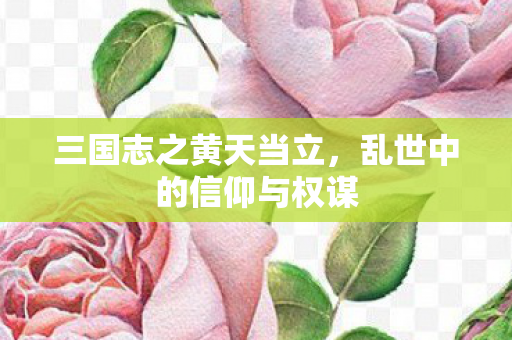 三国志之黄天当立,乱世中的信仰与权谋 三国志之黄天当立,乱世中的信仰与权谋