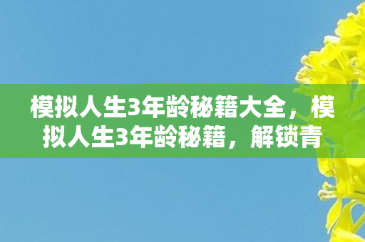 模拟人生3年龄秘籍大全,模拟人生3年龄秘籍,解锁青春永驻的秘诀 模拟人生3年龄秘籍大全,模拟人生3年龄秘籍,解锁青春永驻的秘诀