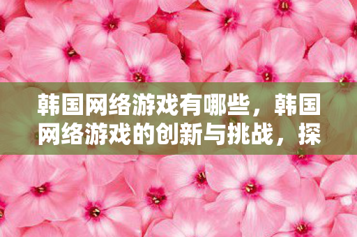 韩国网络游戏的创新与挑战图片