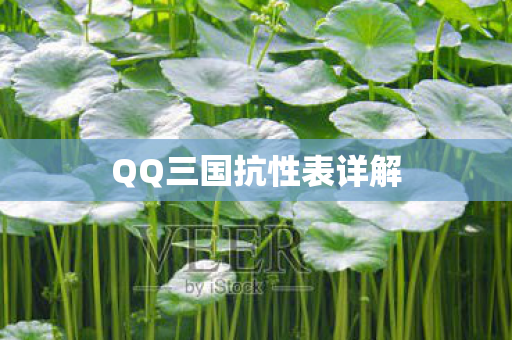 QQ三国抗性表详解 QQ三国抗性表详解