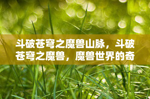 斗破苍穹之魔兽山脉,斗破苍穹之魔兽,魔兽世界的奇幻之旅 斗破苍穹之魔兽山脉,斗破苍穹之魔兽,魔兽世界的奇幻之旅