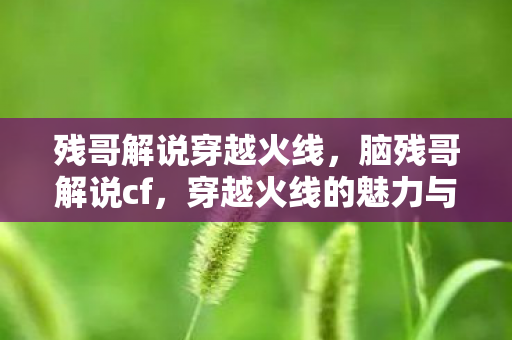 残哥解说穿越火线，脑残哥解说cf，穿越火线的魅力与挑战