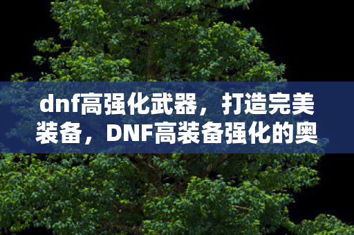 dnf高强化武器,打造完美装备,DNF高装备强化的奥秘 dnf高强化武器,打造完美装备,DNF高装备强化的奥秘