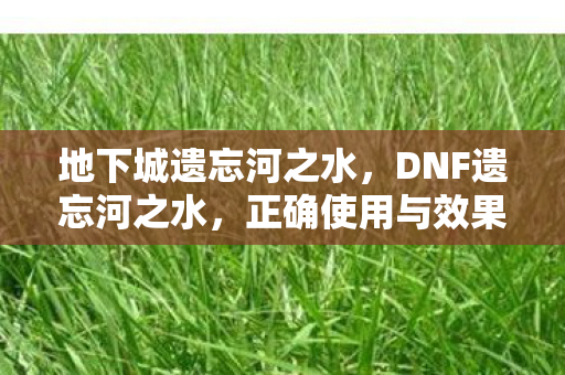 地下城遗忘河之水,DNF遗忘河之水,正确使用与效果解析 地下城遗忘河之水,DNF遗忘河之水,正确使用与效果解析