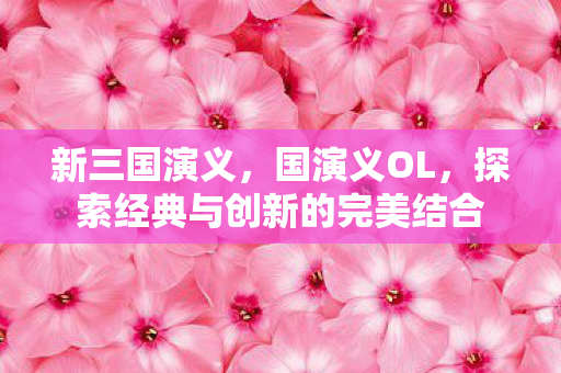 新三国演义,国演义OL,探索经典与创新的完美结合 新三国演义,国演义OL,探索经典与创新的完美结合