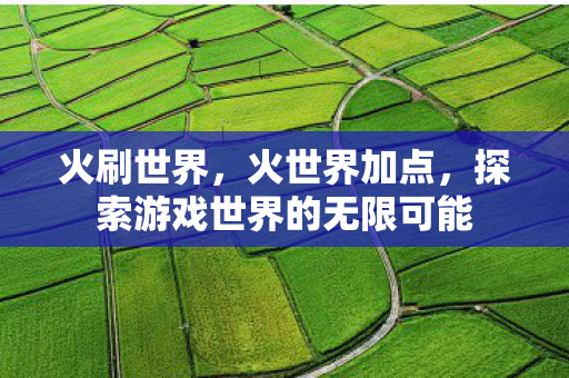 火刷世界,火世界加点,探索游戏世界的无限可能 火刷世界,火世界加点,探索游戏世界的无限可能