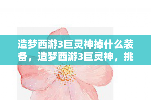 造梦西游3巨灵神掉什么装备,造梦西游3巨灵神,挑战与成长并存的冒险之旅 造梦西游3巨灵神掉什么装备,造梦西游3巨灵神,挑战与成长并存的冒险之旅