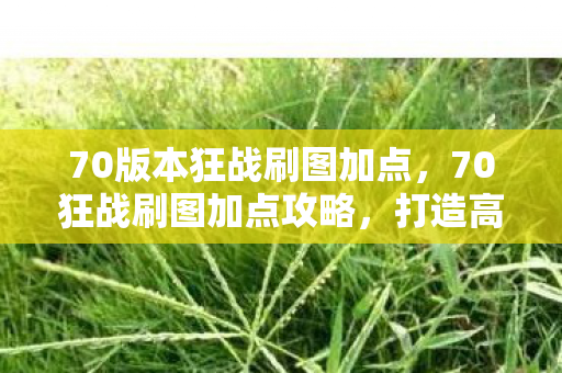 70版本狂战刷图加点,70狂战刷图加点攻略,打造高效战斗体验 70版本狂战刷图加点,70狂战刷图加点攻略,打造高效战斗体验