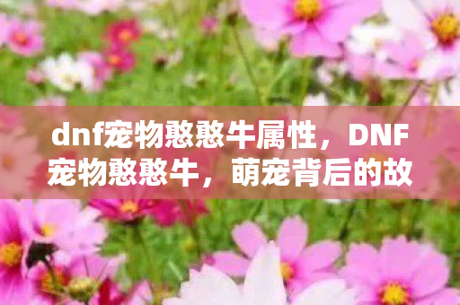dnf宠物憨憨牛属性,DNF宠物憨憨牛,萌宠背后的故事与游戏文化 dnf宠物憨憨牛属性,DNF宠物憨憨牛,萌宠背后的故事与游戏文化