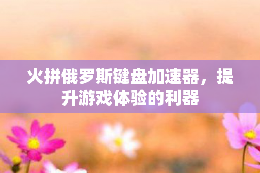 火拼俄罗斯键盘加速器,提升游戏体验的利器 火拼俄罗斯键盘加速器,提升游戏体验的利器