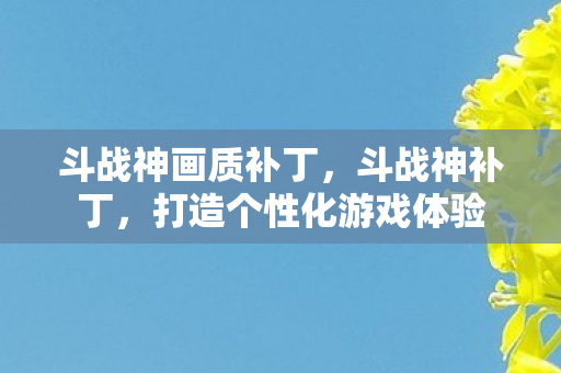 斗战神画质补丁,斗战神补丁,打造个性化游戏体验 斗战神画质补丁,斗战神补丁,打造个性化游戏体验