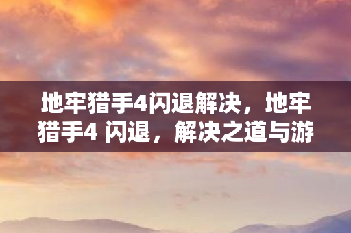 地牢猎手4闪退解决，地牢猎手4 闪退，解决之道与游戏优化探讨
