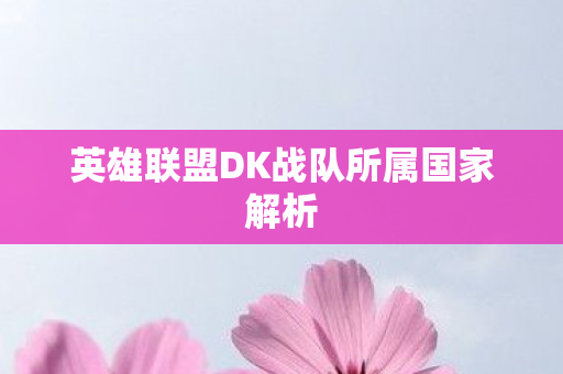 英雄联盟DK战队所属国家解析 英雄联盟DK战队所属国家解析