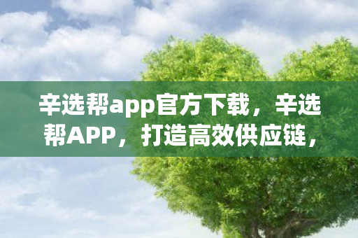 辛选帮app官方下载,辛选帮APP,打造高效供应链,赋能中小企业数字化转型 辛选帮app官方下载,辛选帮APP,打造高效供应链,赋能中小企业数字化转型